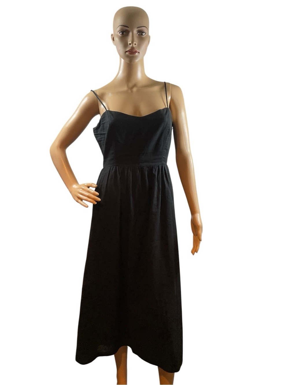 H&M Black Spaghetti-Strap Midi Sundress
